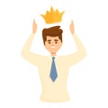 Manager narcissism icon, cartoon style