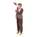 Manager recruiter icon, isometric style