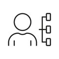 Manager Roles Line Icon. Employee Responsibility Linear Pictogram. Job Corporate Culture. Delegate Duty Outline Symbol