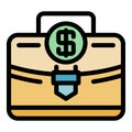 Manager suitcase icon color outline vector Royalty Free Stock Photo