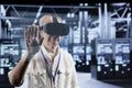 Manager using VR in data center