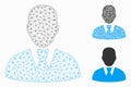 Manager Vector Mesh Carcass Model and Triangle Mosaic Icon Royalty Free Stock Photo