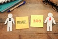 Manager versus leader, concept of challenge and human resources Royalty Free Stock Photo