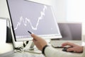 Manager working in office. Trader or Broker Royalty Free Stock Photo