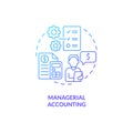 Managerial accounting blue gradient concept icon