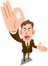 A managerial man showing an OK sign by hand Royalty Free Stock Photo