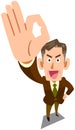 A managerial man showing an OK sign by hand Royalty Free Stock Photo