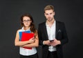 Managers are all-important. Female and male managers. Business professionals. Professional couple Royalty Free Stock Photo