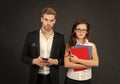 Managers are all-important. Female and male managers. Business professionals. Professional couple Royalty Free Stock Photo