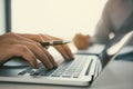 Managers are using fingers to typing personal information of employees who apply for jobs on the computer