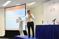 Managing Director of Experia Events speaking at media conference of Singapore Airshow