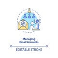 Managing email accounts concept icon