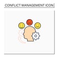 Managing emotions color icon