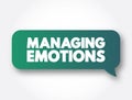 Managing Emotions text message bubble, concept background