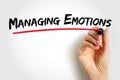 Managing Emotions text quote, concept background Royalty Free Stock Photo