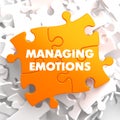 Managing Emotions on Yellow Puzzle. Royalty Free Stock Photo