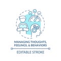 Managing thoughts, feelings and behaviors concept icon Royalty Free Stock Photo
