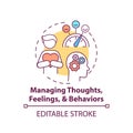 Managing thoughts, feelings and behaviors concept icon Royalty Free Stock Photo