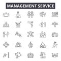 Managment service line icons, signs, vector set, linear concept, outline illustration