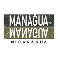 Managua nicaragua card and letter design in colorful color and typographic icon design