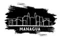 Managua Nicaragua City Skyline Silhouette. Hand Drawn Sketch