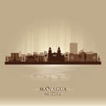 Managua Nicaragua city skyline vector silhouette Royalty Free Stock Photo