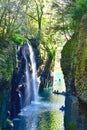 Manai Falls and Rowboats at Takachiho Gorge