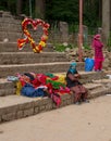 Manali, Himachal Pradesh, India - May 27, 2019 : Seller at Hidimda Devi Temple in Manali, Himachal Pradesh, India