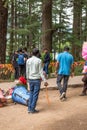 Manali, Himachal Pradesh, India - May 27, 2019 : Seller at Hidimda Devi Temple in Manali, Himachal Pradesh, India