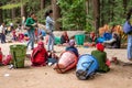 Manali, Himachal Pradesh, India - May 27, 2019 : Seller at Hidimda Devi Temple in Manali, Himachal Pradesh, India