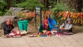 Manali, Himachal Pradesh, India - May 27, 2019 : Seller at Hidimda Devi Temple in Manali, Himachal Pradesh, India