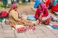 Manali, Himachal Pradesh, India - May 27, 2019 : Seller at Hidimda Devi Temple in Manali, Himachal Pradesh, India