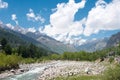 Beas River at Manali. a famous Landscape in Manali, Himachal Pradesh, India Royalty Free Stock Photo