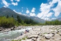 Beas River at Manali. a famous Landscape in Manali, Himachal Pradesh, India Royalty Free Stock Photo