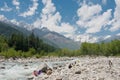 Beas River at Manali. a famous Landscape in Manali, Himachal Pradesh, India Royalty Free Stock Photo