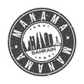 Manama Bahrain Asia Stamp Logo Icon Symbol Design Skyline City.