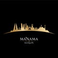 Manama Bahrain city skyline silhouette black background