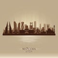 Manama Bahrain city skyline vector silhouette