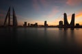 Bahrain skyline with iconic buildings