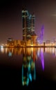 A beautiful view of BFH and WTC iconic buildings during night