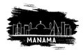 Manama Bahrain Skyline Silhouette. Hand Drawn Sketch.