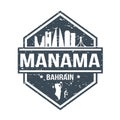 Manama Bahrain Travel Stamp Icon Skyline City Design Tourism. Passport Seal Vector.