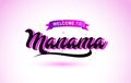 Manama Welcome to Creative Text Handwritten Font with Purple Pink Colors Design