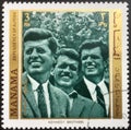 Manama, year 1971, stamp dedicated to Kennedy brothers