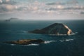 Manana Island (Rabbit Island) under the cloudy sky off the coast of Oahu, Hawaii