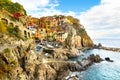 Manarola Village, Cinque Terre Coast of Italy. Manarola a beautiful small town in the province of La Spezia, Liguria, north of Royalty Free Stock Photo