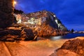 Manarola at dusk. Cinque Terre. Liguria. Italy