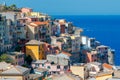 Manarola. The famous medieval village with colorful houses. Royalty Free Stock Photo