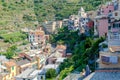 Manarola. The famous medieval village with colorful houses. Royalty Free Stock Photo