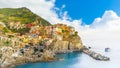 Manarola Village, Cinque Terre Coast of Italy. Manarola a beautiful small town in the province of La Spezia, Liguria, north of Royalty Free Stock Photo